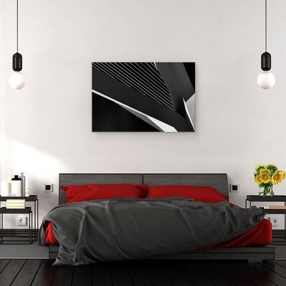 Tablou canvas - Abstractia Unei Lebede, Arhitectura, Olanda, Abstract, Rotterdam, Alb-Negru, 40 x 60 cm - 3- Roveli