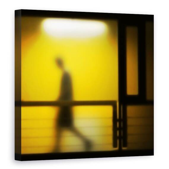 Tablou canvas - Bardo, Mers, Silueta, Noapte, Galben, Neon, Pas, 60 x 60 cm - - Roveli