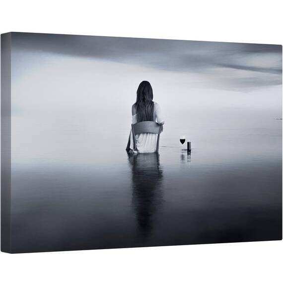 Tablou canvas - Bucurati-Va de Tacere, Vin, Sticla, Pahar de Vin, Bautura, Lumanare, 80 x 120 cm - - Roveli