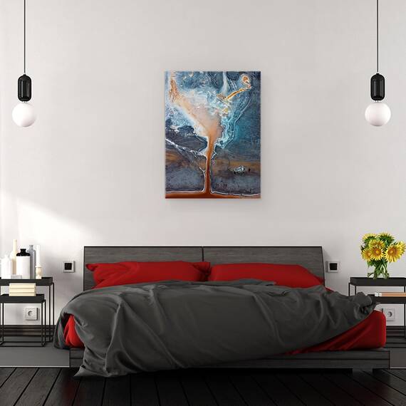 Tablou canvas - Campuri de Sare, Aerial, Deasupra, Peisaj, 75 x 100 cm - 3- Roveli