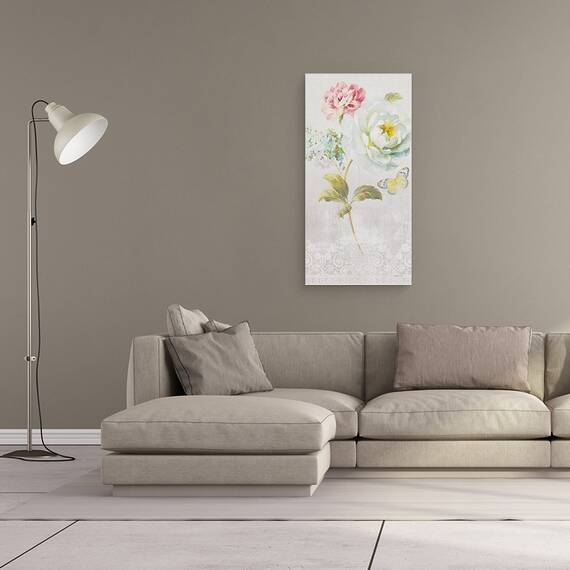Tablou canvas - Foaie de flori textile I, 50 x 100 cm - 2- Roveli