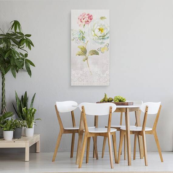 Tablou canvas - Foaie de flori textile I, 50 x 100 cm - 4- Roveli