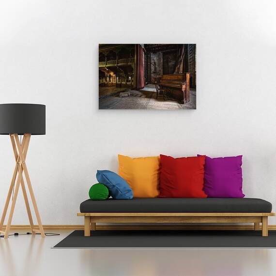 Tablou canvas - Intrerupt, Descompunere, Pian, Batran, Perdea, Valiza, Bruxelles, 80 x 120 cm - 2- Roveli
