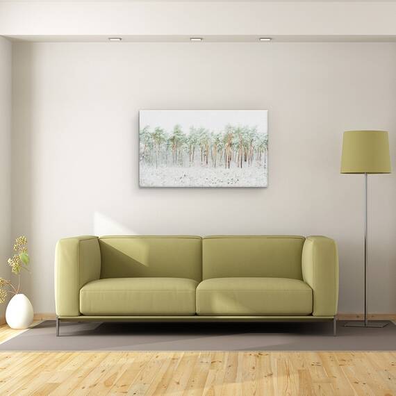 Tablou canvas - Lumea Zapezii, Peisaj, Zapada, Pomi, Panorama, Verde, 50 x 80 cm - 2- Roveli