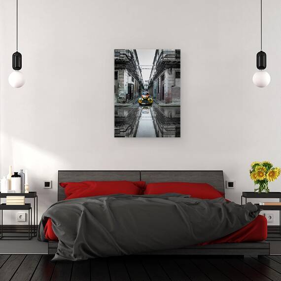 Tablou canvas - Masina Veche Clasica in Havana, American, Havana, Batran, Parcat, Retro, Strada, 50 x 70 cm - 3- Roveli