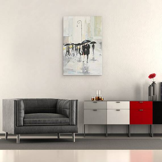 Tablou canvas - Oras in ploaie, 80 x 120 cm, Marime: 80 x 120 cm - 2- Roveli
