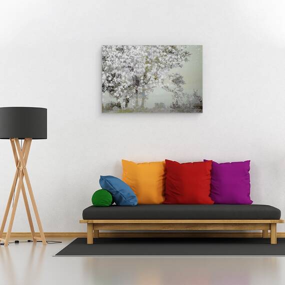 Tablou canvas - Primavara, Inflorire, Pictor, Ilustratie, Copac, 80 x 120 cm - 2- Roveli
