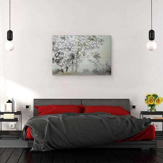 Tablou canvas - Primavara, Inflorire, Pictor, Ilustratie, Copac, 80 x 120 cm - 3- Roveli