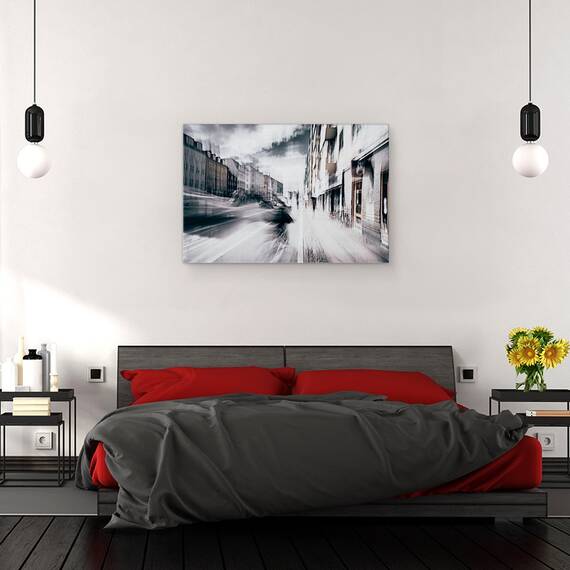 Tablou canvas - Viata in Copenhaga, Strada, Motocicleta, Copenhaga, Danemarca, Perspectiva, 80 x 120 cm - 3- Roveli