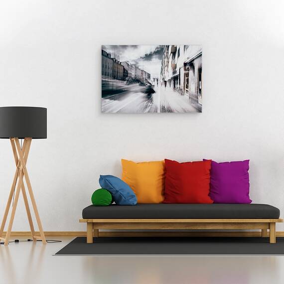 Tablou canvas - Viata in Copenhaga, Strada, Motocicleta, Copenhaga, Danemarca, Perspectiva, 40 x 60 cm - 2- Roveli