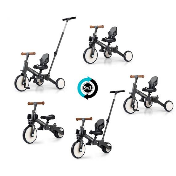 Tricicleta 5in1 Optimus Max Grey - 8- Roveli