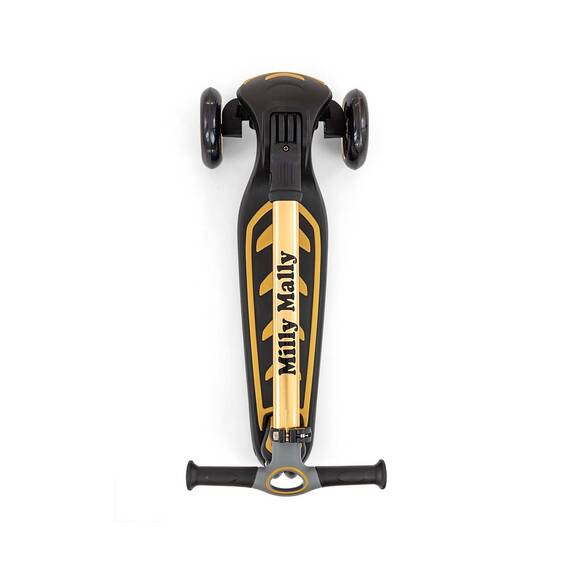 Trotineta pliabila Milly Mally Boogie Gold, roti din silicon cu Led, platforma antiderapanta, greutate admisa 50 kg - 4- Roveli