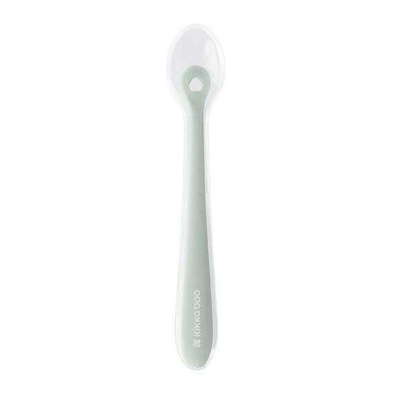 Lingurita din silicon lichid, ultra-moale si delicata cu gingiile, cu carcasa, 4 luni+, Sage - - Roveli