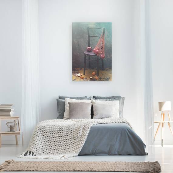 Tablou canvas - A Fost Recent, Cos, Acasa, Vintage, Mar, Mere, Scaun, 60 x 90 cm - 3- Roveli