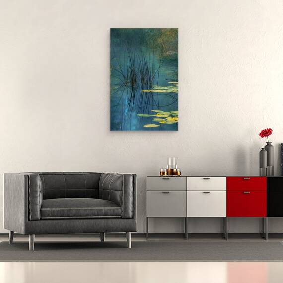 Tablou canvas - Apa, Crin, Lac, Planta, Stuf, Nufar, 40 x 60 cm - 2- Roveli