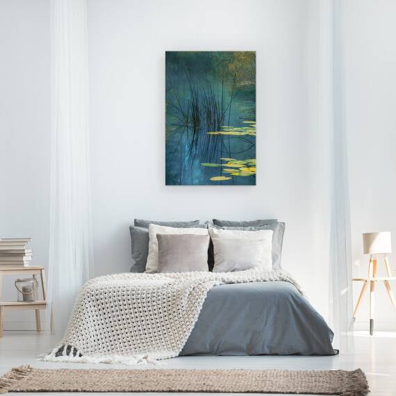 Tablou canvas - Apa, Crin, Lac, Planta, Stuf, Nufar, 60 x 90 cm - 3- Roveli