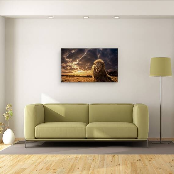 Tablou canvas - Aventuri in Savana, Regele Leu, Animale, Aventura, Africa, Savana, Safari, 50 x 80 cm - 2- Roveli