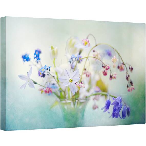 Tablou canvas - Comori de Primavara, Primavara, Floare, Buchet, Vaza, Natura Moarta, 80 x 120 cm - - Roveli