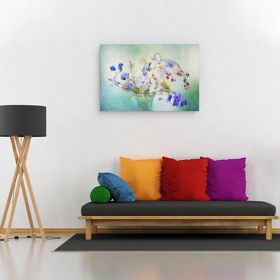 Tablou canvas - Comori de Primavara, Primavara, Floare, Buchet, Vaza, Natura Moarta, 40 x 60 cm - 2- Roveli