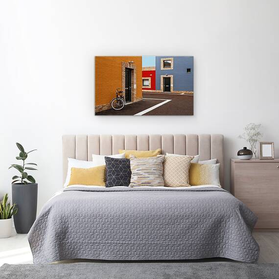 Tablou canvas - Fatade Colorate, Culori, Fatade, Arhitectura, Modern, Rosu, 50 x 80 cm - 3- Roveli