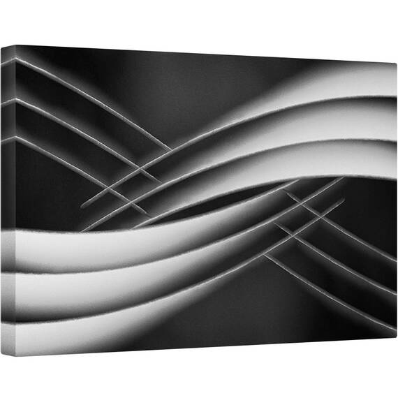 Tablou canvas - Intretesut, Hartie, Film, Abstract, Alb-Negru, Forme, Geometrie, 80 x 120 cm - - Roveli