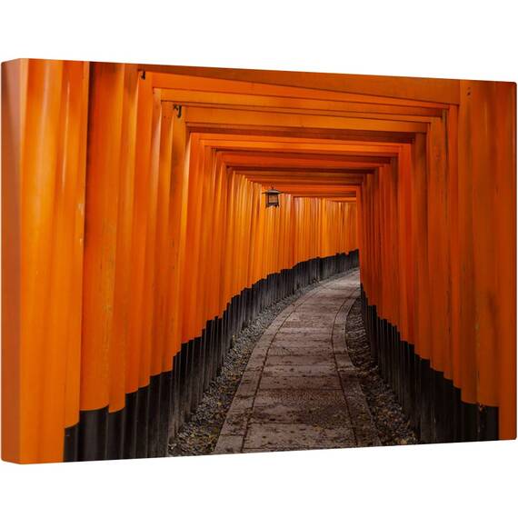 Tablou canvas - Tunel, Rosu, Zen, Japonia, Asiatic, Kyoto, 80 x 120 cm - - Roveli