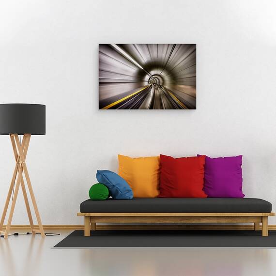 Tablou canvas - Abstract, Tunel, Viteza, Miscare, Feroviar, 60 x 90 cm - 2- Roveli