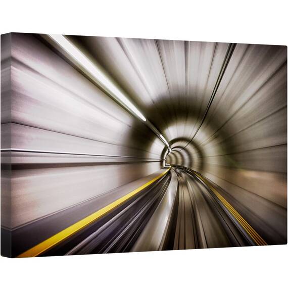 Tablou canvas - Abstract, Tunel, Viteza, Miscare, Feroviar, 80 x 120 cm - - Roveli