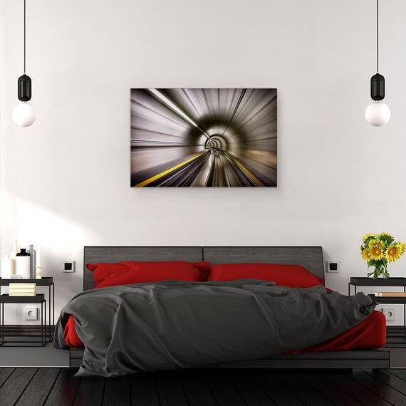 Tablou canvas - Abstract, Tunel, Viteza, Miscare, Feroviar, 80 x 120 cm - 3- Roveli