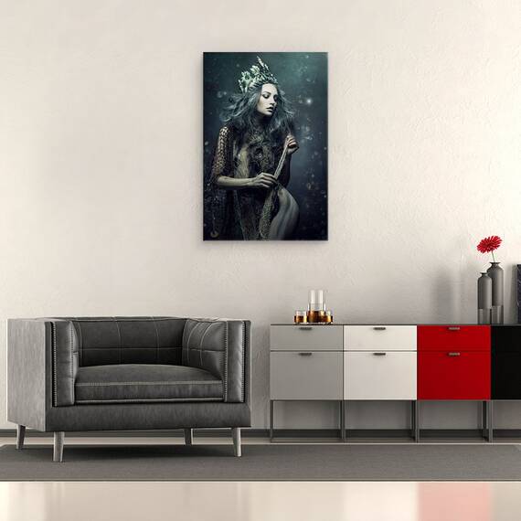 Tablou canvas - Amadahy, Portret, Model, Femeie, Fata, Coroana, 80 x 120 cm - 2- Roveli