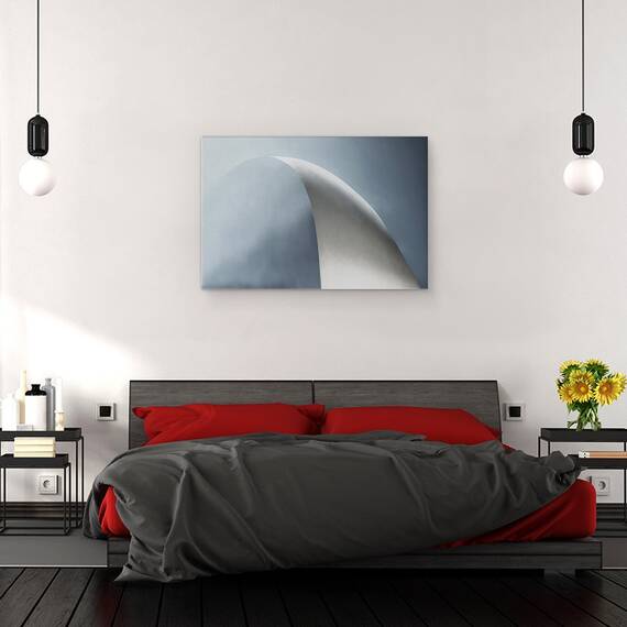 Tablou canvas - Arc Alb, Plastic, Litera, Abstract, Ostende, Olanda, Bucla, 60 x 90 cm - 3- Roveli