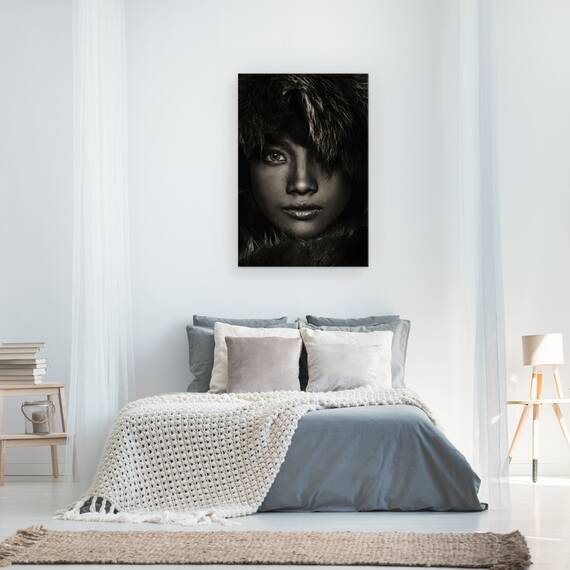 Tablou canvas - Arya Dhani Prajitno, Fata, Model, Femeie, Blana, Intunecos, 40 x 60 cm - 3- Roveli