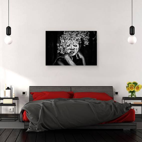 Tablou canvas - Baiat, Suri, Ethiopia, Alb-Negru, Baiat, Originar, Indigene, 60 x 90 cm - 3- Roveli