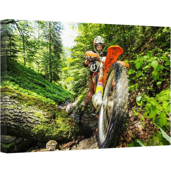 Tablou canvas - Carpath Enduro, Motocicleta, Cursa, Actiune, Perspectiva, Roata, 80 x 120 cm - - Roveli