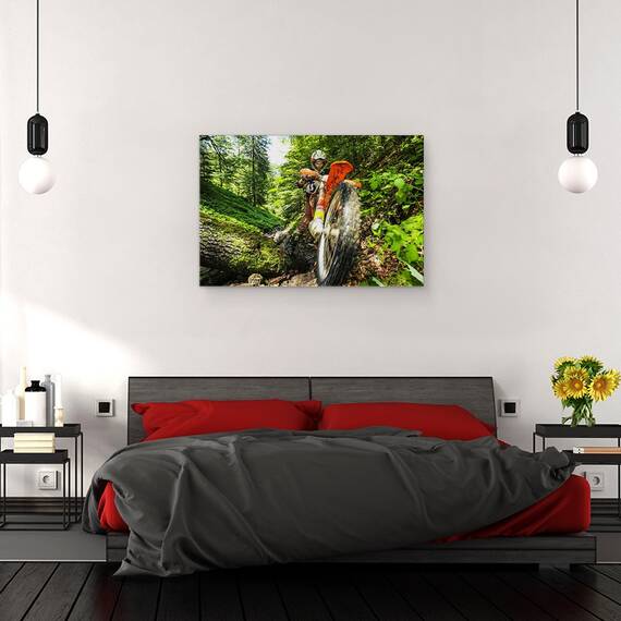 Tablou canvas - Carpath Enduro, Motocicleta, Cursa, Actiune, Perspectiva, Roata, 80 x 120 cm - 3- Roveli