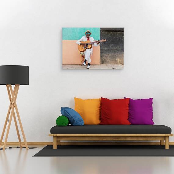 Tablou canvas - Chitaristul Cubanez, Culoare, Cuba, Havana, Chitarist, 60 x 90 cm - 2- Roveli