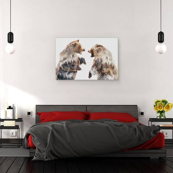 Tablou canvas - Conflicte Salbatice, Ursi, 80 x 120 cm - 3- Roveli