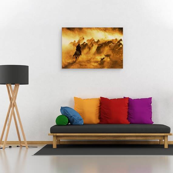 Tablou canvas - Cowboy, Animal, Cal, Actiune, Calatorie, 40 x 60 cm - 2- Roveli