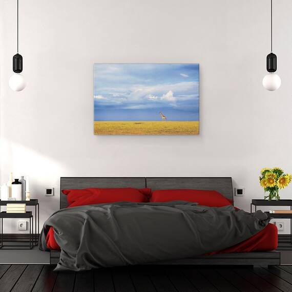 Tablou canvas - Culorile Libertatii, Girafa, Fauna, Tanzania, Animal, Serengeti, Nor, 60 x 90 cm - 3- Roveli