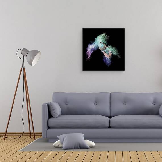 Tablou canvas - Dansatoare Cosmica, Praf, Faina, Fum, Salt, Gimnast, 60 x 60 cm - 2- Roveli