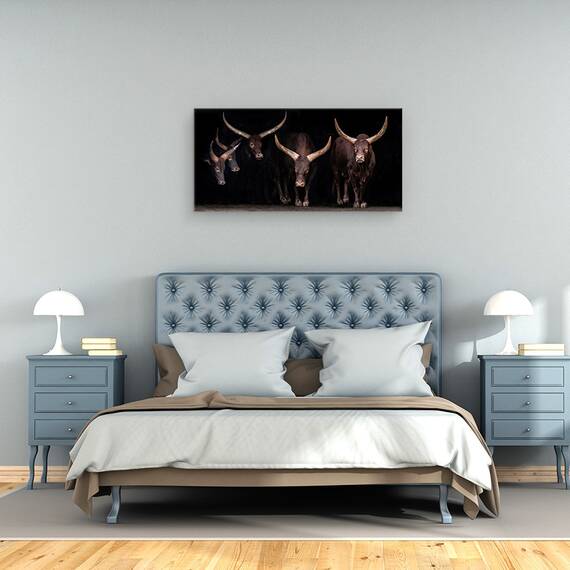Tablou canvas - Familia Watusi, Animale, Cabarceno, Corn, Claxoane, 50 x 100 cm - 3- Roveli