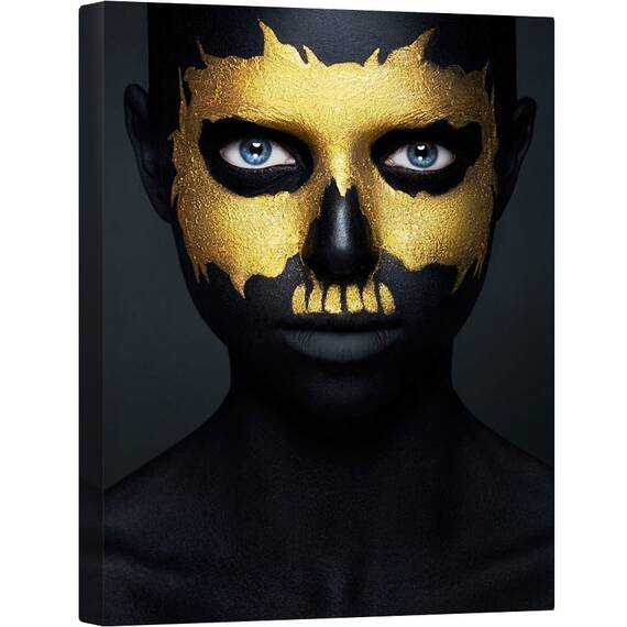 Tablou canvas - Fata Aurie, Vopsea, Pictura Faciala, 50 x 70 cm - - Roveli