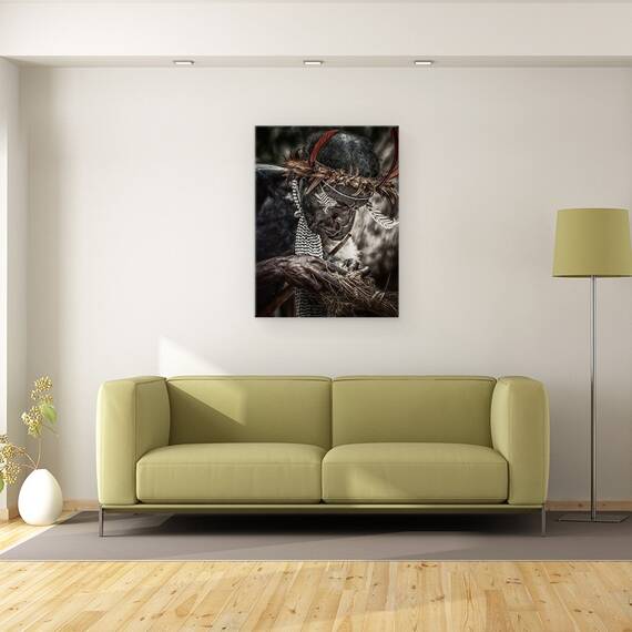 Tablou canvas - Foc, Originar, Trib, Jiwica, Wamena, Dani, Papua, 75 x 100 cm - 2- Roveli