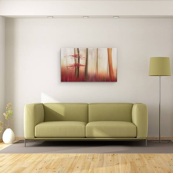Tablou canvas - Frunze Rosii, Toamna, Infrangere, Rosu, Frunze, Danemarca, Padure, 50 x 80 cm - 2- Roveli