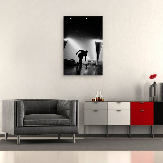 Tablou canvas - Jucand la bowling, Arunca, Sport, Actiune, Silueta, 60 x 90 cm - 2- Roveli
