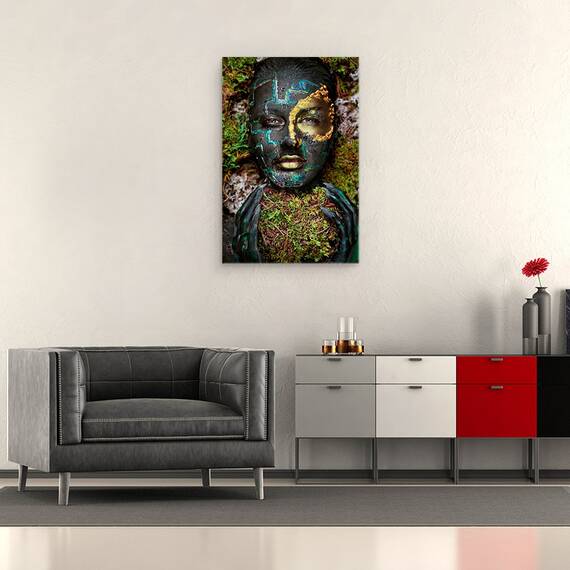 Tablou canvas - Labirint, Oameni, Fata, Persoana, Portret, Pictat, 60 x 90 cm - 2- Roveli