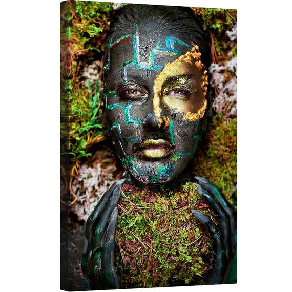 Tablou canvas - Labirint, Oameni, Fata, Persoana, Portret, Pictat, 80 x 120 cm - - Roveli