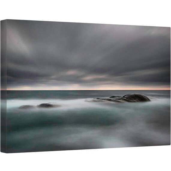 Tablou canvas - Liniste, Peisaj, Stanca, Roci, Cer, Orizont, Nori, 40 x 60 cm - - Roveli