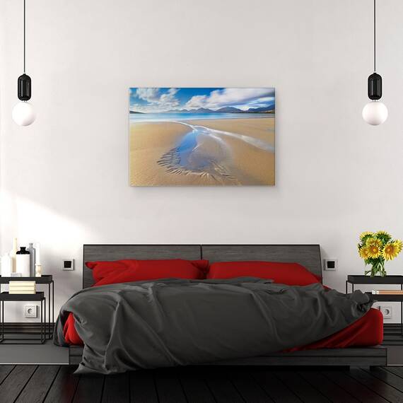 Tablou canvas - Luskentyre, Plaja, Mare, Ocean, Curent, Nisip, Coasta, 60 x 90 cm - 3- Roveli
