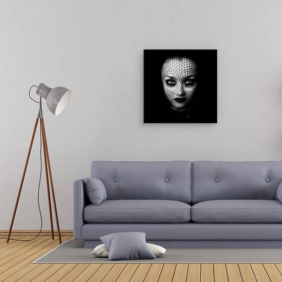 Tablou canvas - Negru, Femeie, Fata, Panza, Studio, Portret, 60 x 60 cm - 2- Roveli